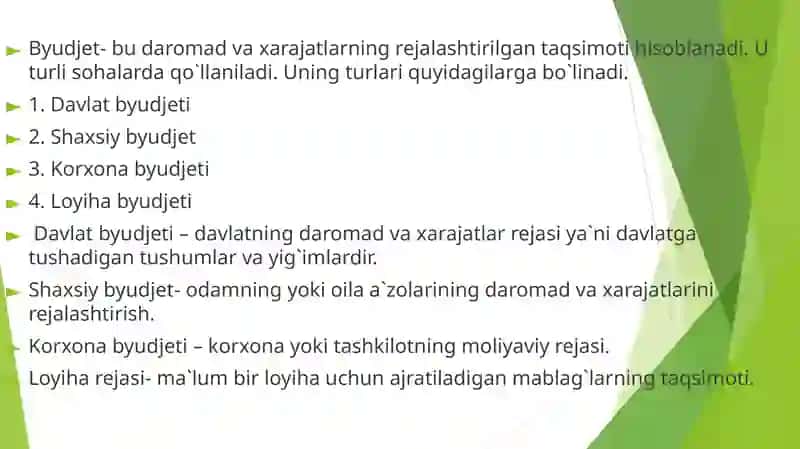 BYUDJETLASHTIRISH VA UNING KORXONA FAOLIYATINI REJALASHTIRISHDA TUTGAN O`RNI 4