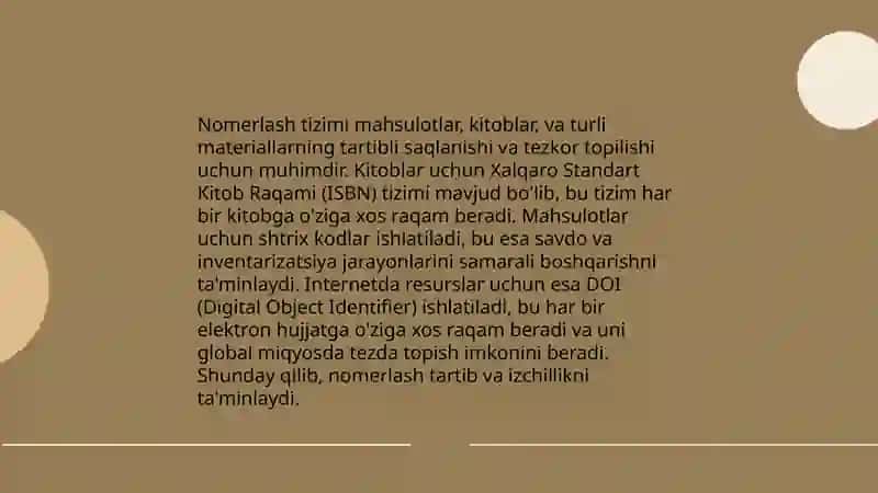 Nomerlashga o'rgatishga tayyorgarlik 4