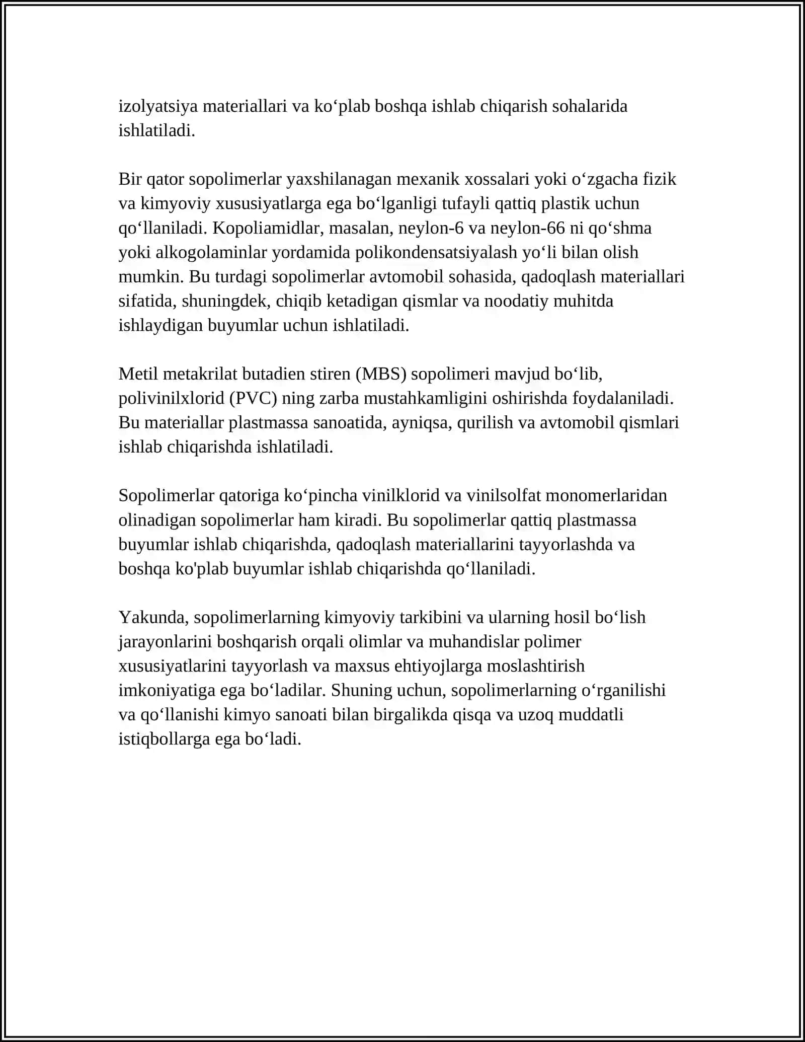 SOPOLIMERLAR KONSTANTALARINI ANIQLASH USULLARI 4
