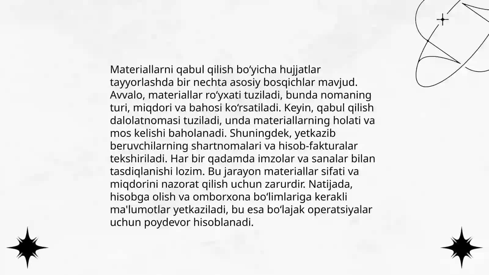 Materiallarni qabul qilishni hujjatlashtirish 4