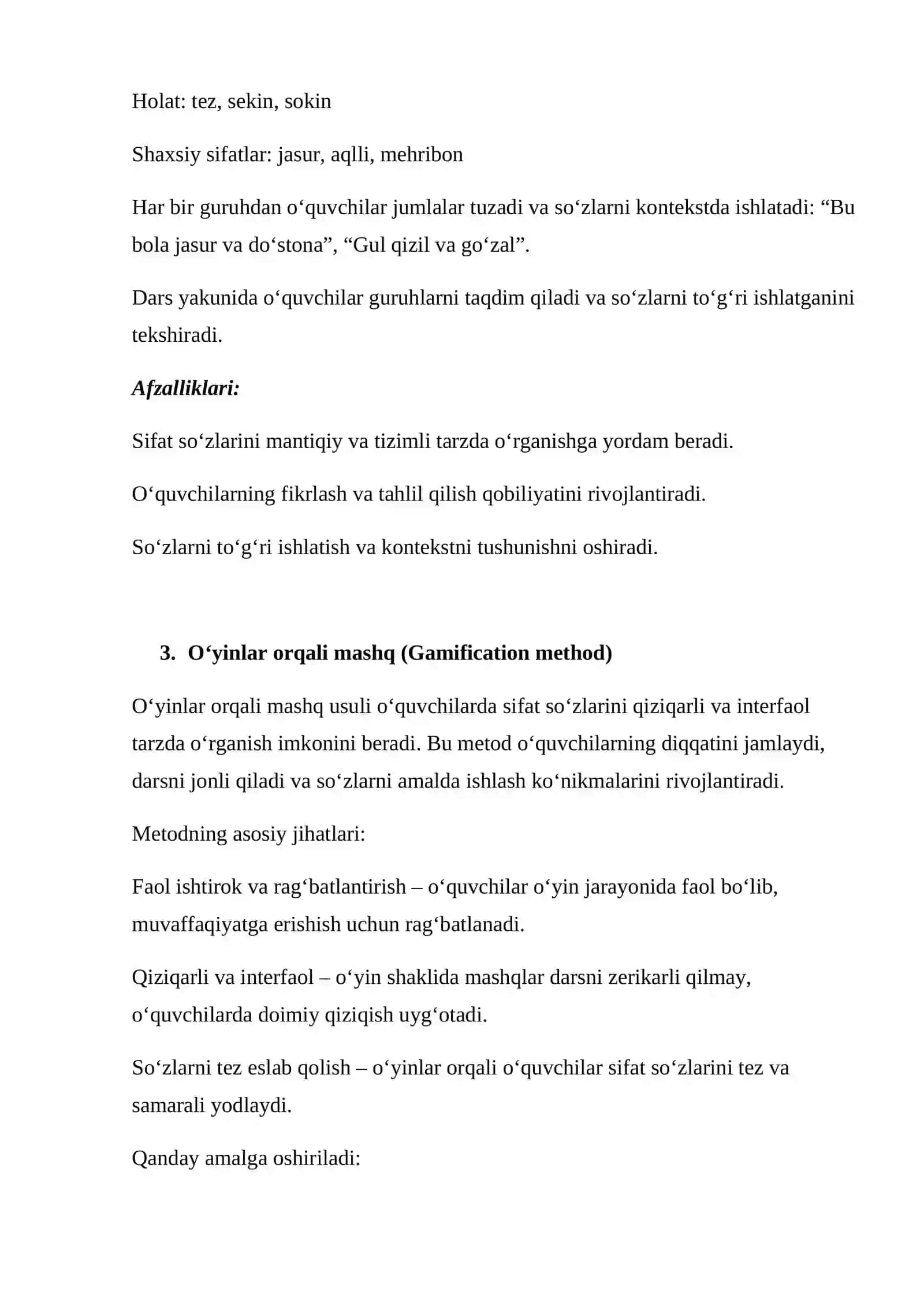 Sifat so‘z turkumini o‘rganishda interfaol usullarni qo‘llash 4