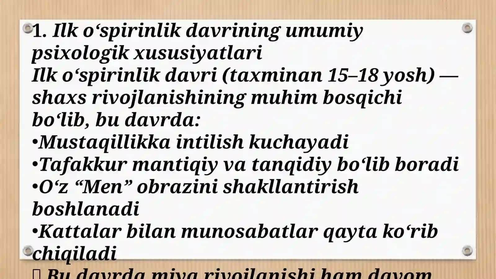 Kamolot bo‘sag‘asi yoki ilko‘spirinlik davri psixologiyasi 4