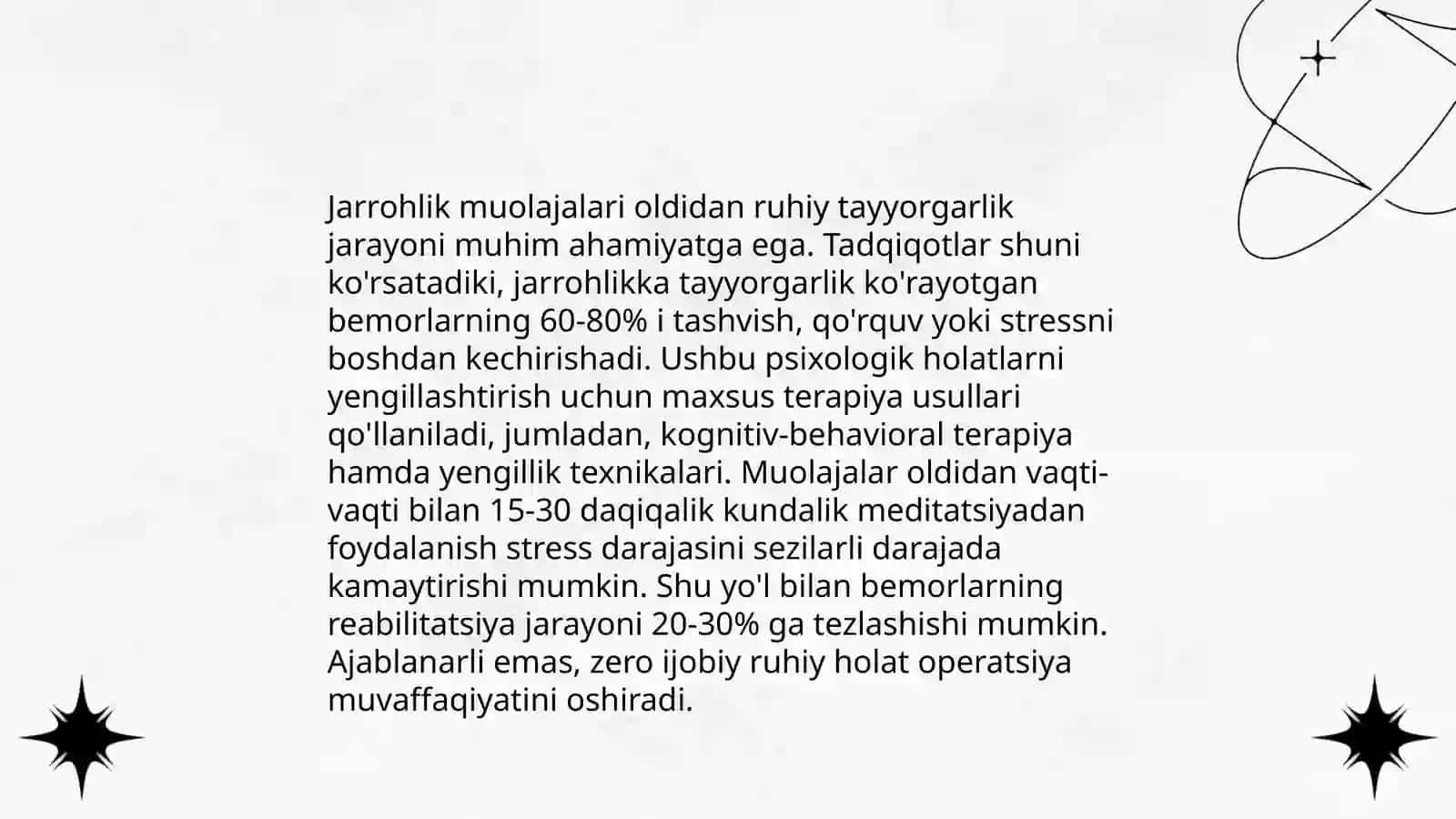 Jarrohlik bo limlaridagi bemorlar psixologiyasi masalalari 4
