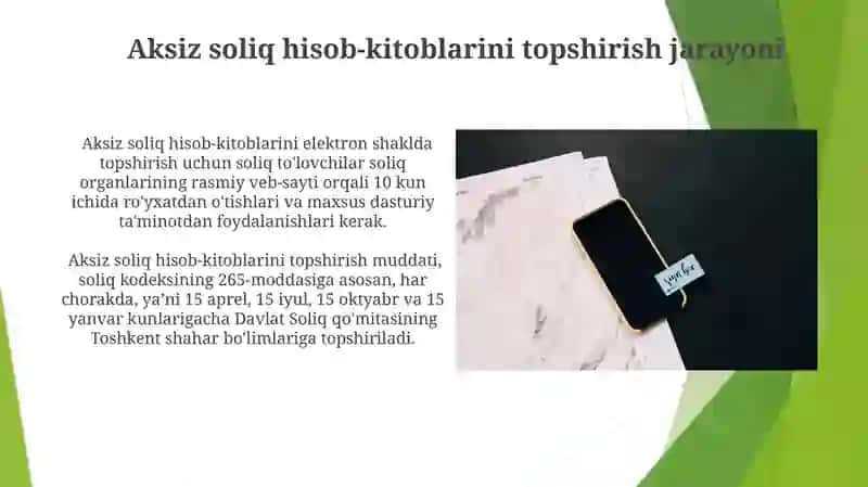 Aksiz Soliq Hisob-kitoblarini Topshirish Jarayoni 4