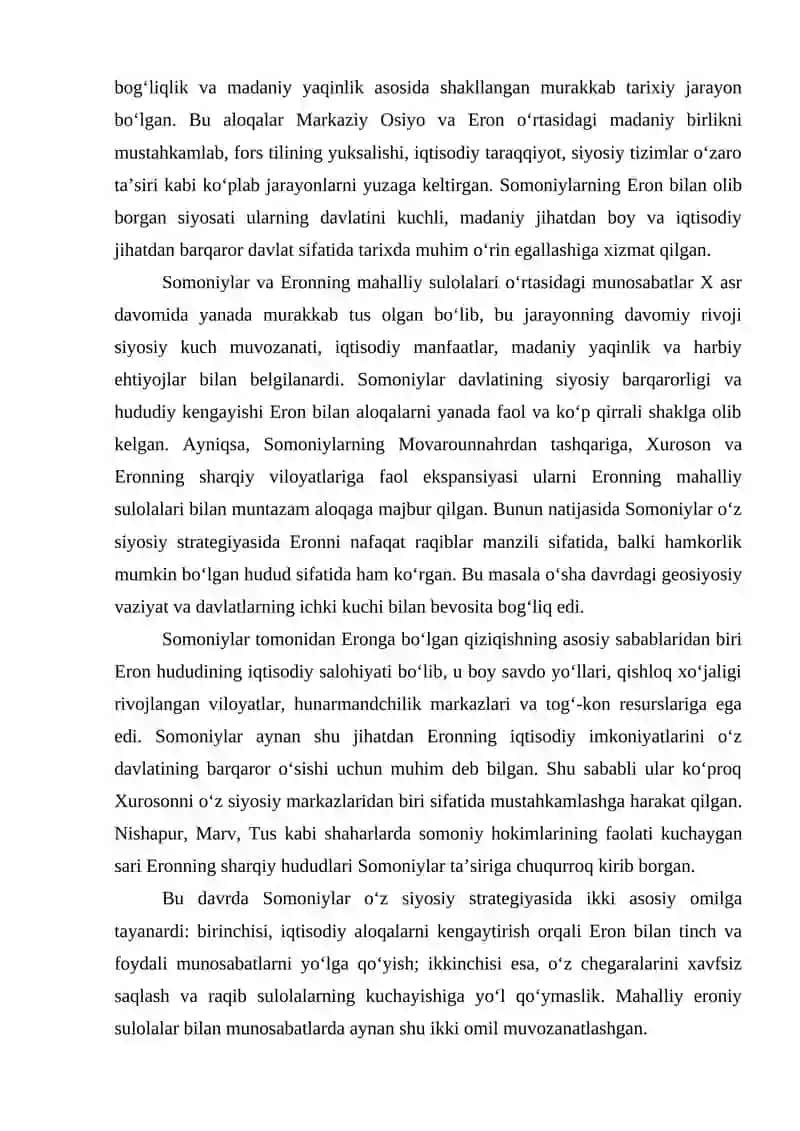 Somoniylar va Eronning mahalliy sulolalari orasidagi aloqalar to'g'risida ma'lumot 4