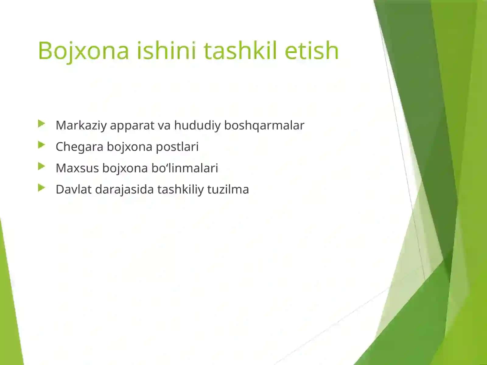 Oʻzbekiston Respublikasi davlat bojxona organlari faoliyatining huquqiy asoslari 4