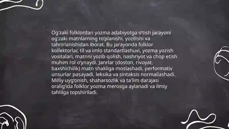 Folklor va yozma adabyot munosabatlari 4
