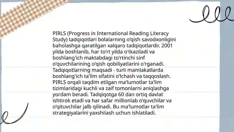 PIRLS Tadqiqotlari 4