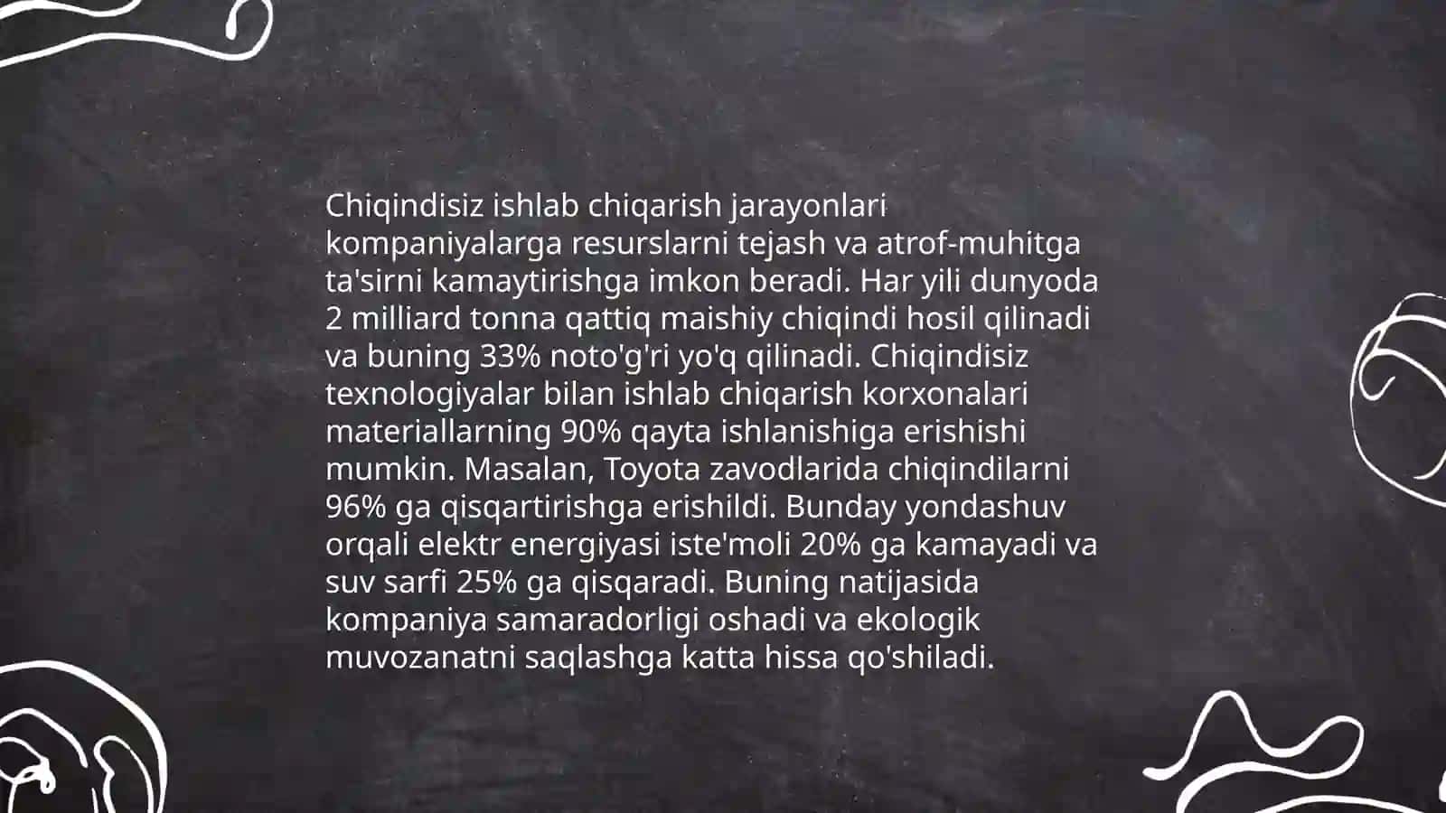 Chiqindisiz texnologiyalarning asosiy prinsiplari 4