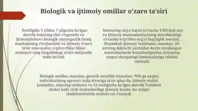 Biologik va Ijtimoiy Tabiatning Birligi 4