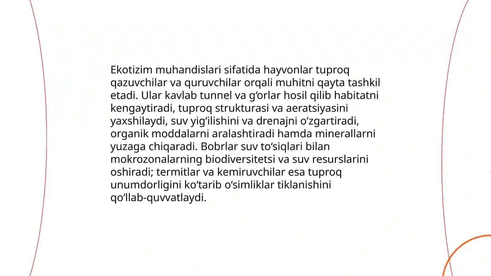Hayvonlarning ekologik roʻllari va muhofaza qilish muammolari 4