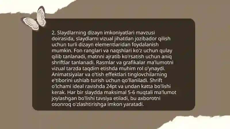 PowerPoint ish oynasi va imkoniyatlari 4