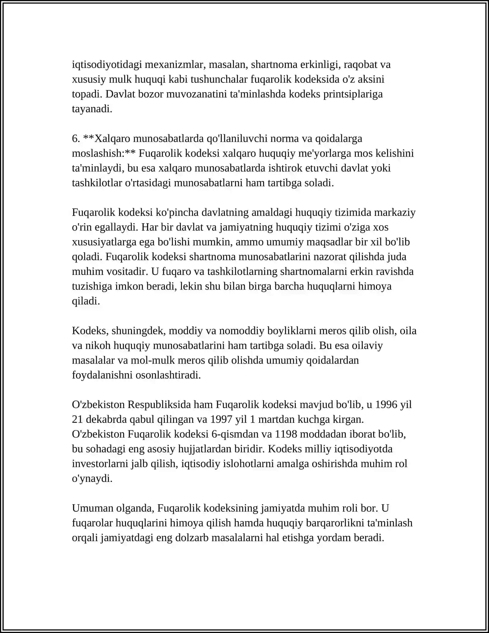 FUQAROLIK KODEKSI TUSHUNCHASI VA TURLARI 4