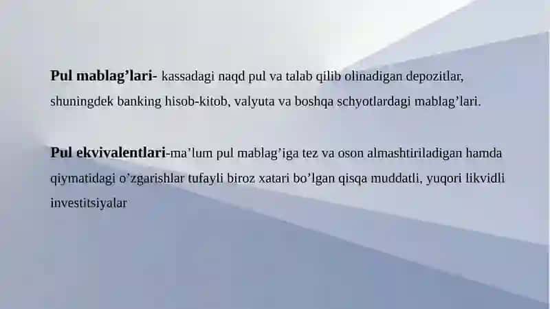 Pul Mablaglari va Hisob Kitoblarning Mazmuni hamda Ularning Hisobga Olishning vazifalari 4