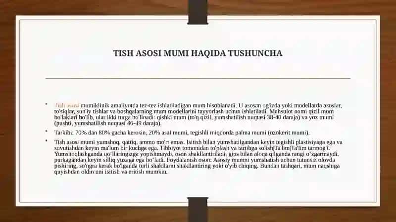 YUQORI VA PASTKI TISHLARNING ANOTOMIK SHAKLLARINI MUMDAN YASASH. O’NG VA CHAP TOMONDAGI TISHLARNING BIR BIRIDAN FARQI 4