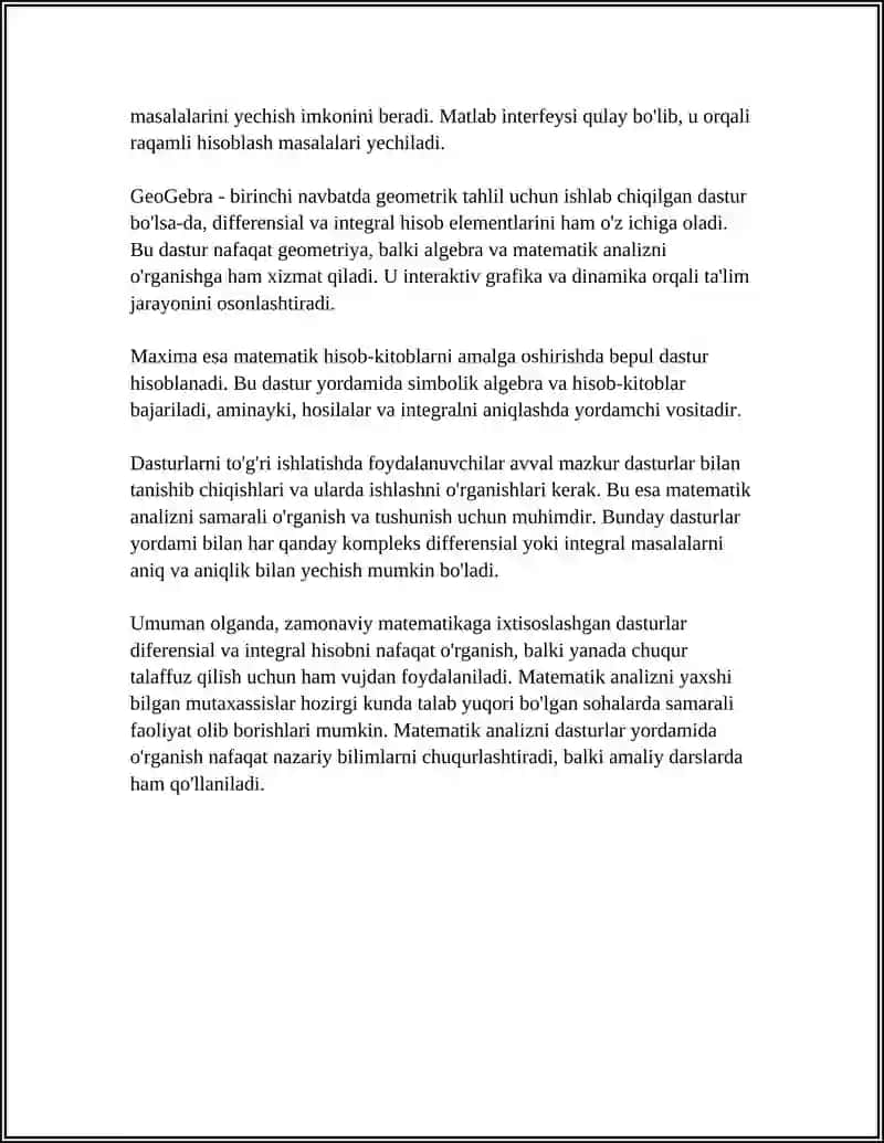 Matematikaga Ixtisoslashgan Dasturlar 4