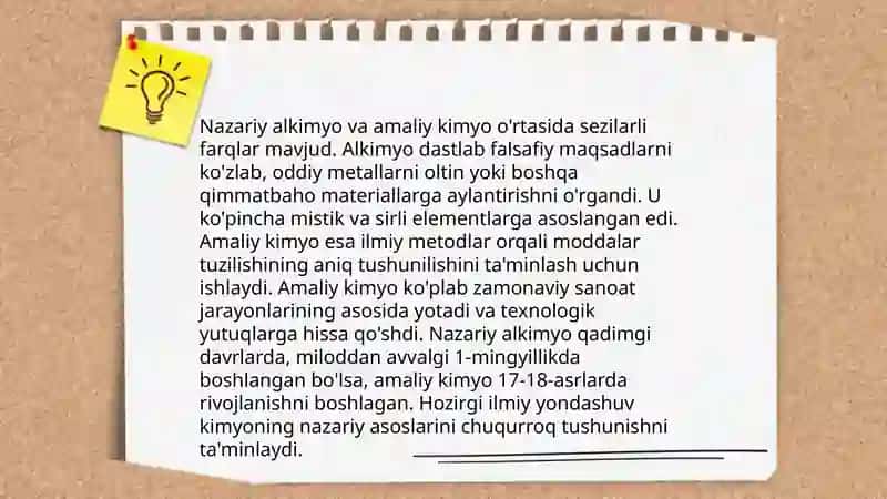 Alkimyogarlar faoliyatining kimyoni rivojlantirishdagi roli 4