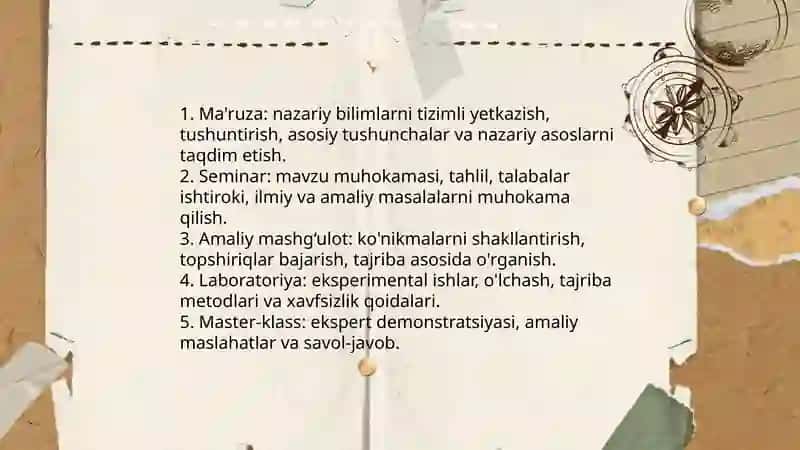 Ta'lim Tashkil Etish va Shakllari Dars Ta'limni Tashkil Etishning Asosiy Shakli 4