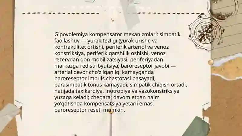 Gipovolemiyalarda qon aylanishning o'zgarishlari 4