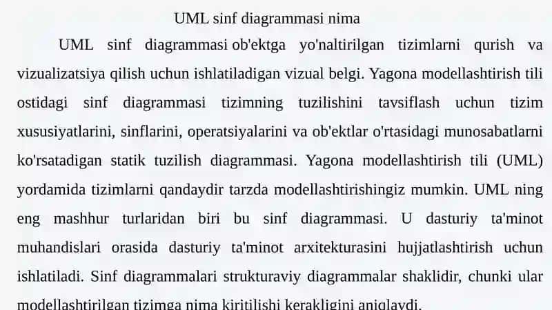 UML sinf diagrammasi 4