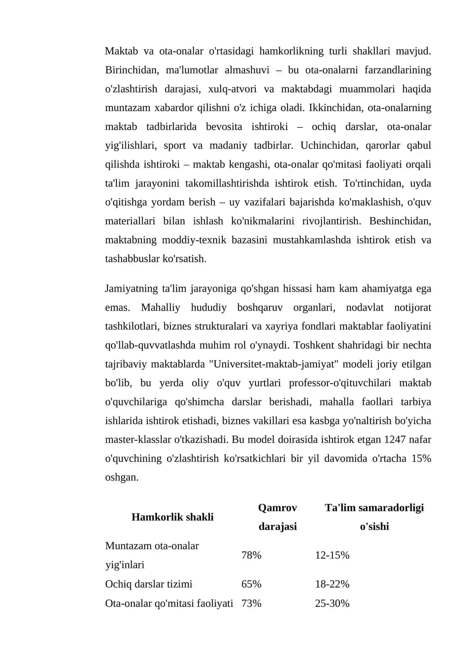 Ota-onalar, maktab va jamiyat hamkorligi orqali ta'lim natijadorligini oshirish 4