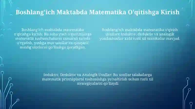 Boshlangʻich sinifda matematika oʻqish metodlari 4