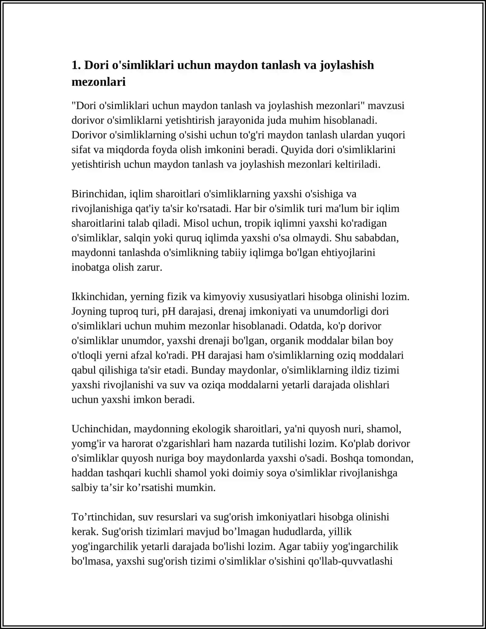 DORIVOR O'SIMLIKLAR UCHUN YAXSHI O'STIRISH VA YIG'ISH AMALIYOTI (GACP) 4