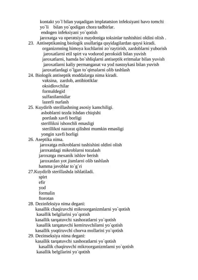 Bemorlarga quyidagi xuqnalardan qaysi biri qo`llanilmaydi 4