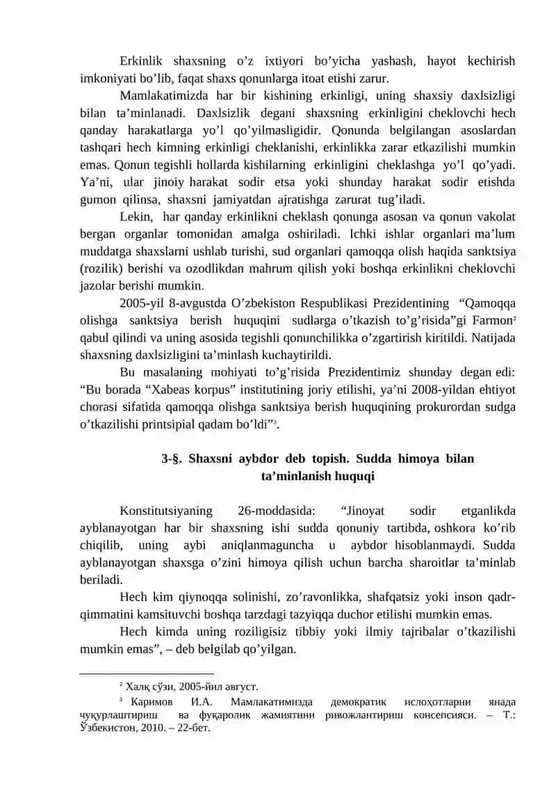 ShAXSIY HUQUQ VA ERKINLIKLAR 4