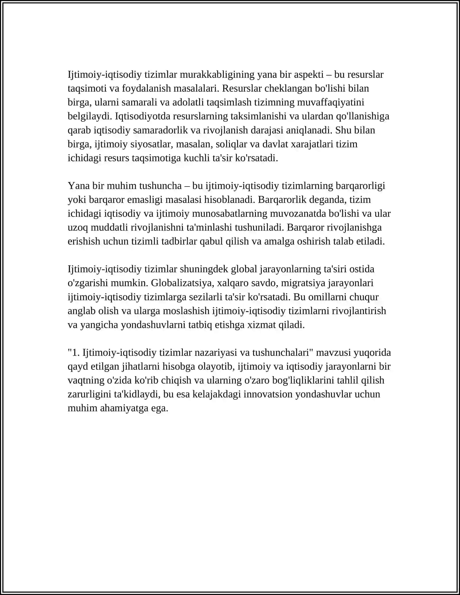 Ijtimoiy-iqtisodiy tizimlar nazariyasi va tushunchalari 4