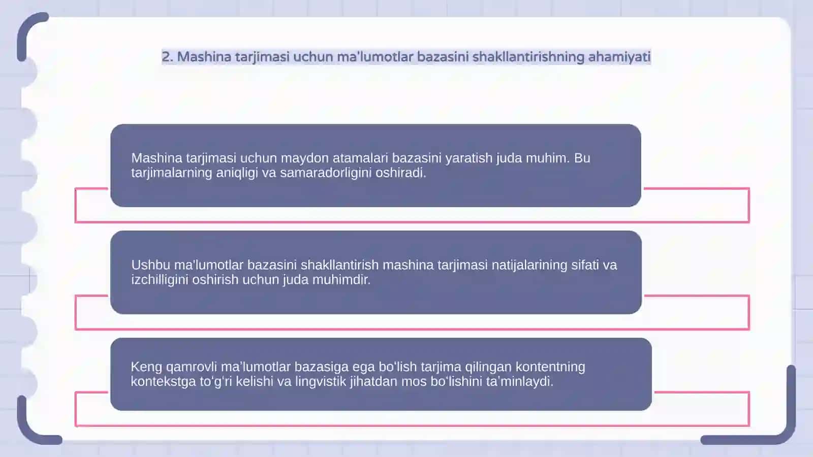 Mashina tarjimasi uchun sohaviy terminlar  bazasini shakllantirish 4