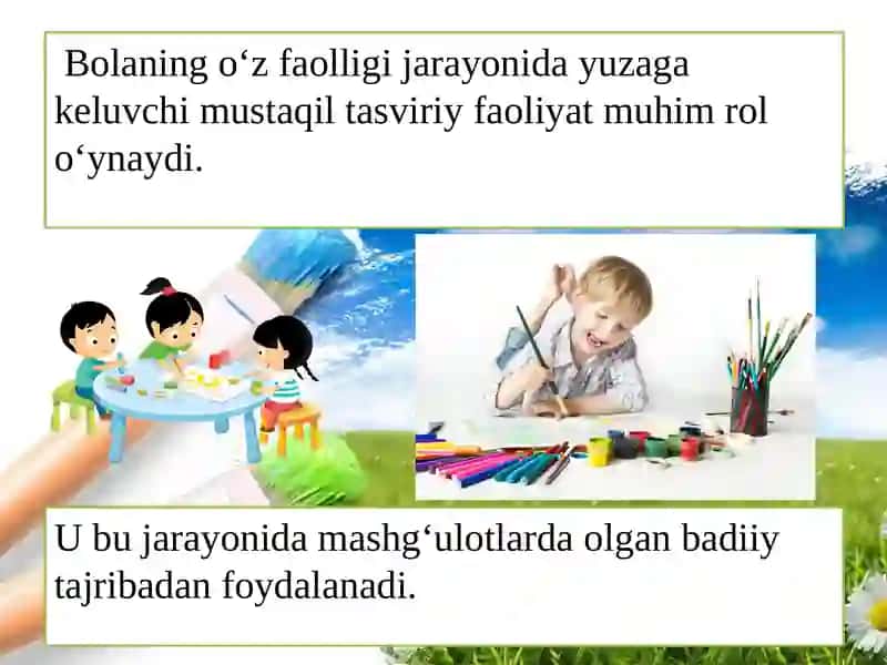 Mashg‘ulotdan tashqari vaqtlarda tasviriy faoliyatni tashkil qilish 4