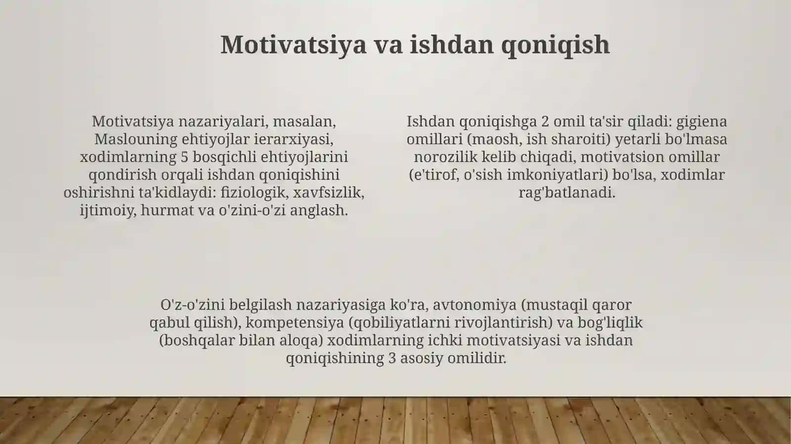 Mehnatni tashkillashtirish psixologiyasi 4