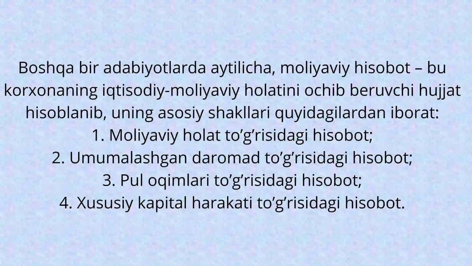 Moliyaviy hisobot faniga kirish, fan maqsadi, predmedi va vazifalari 4