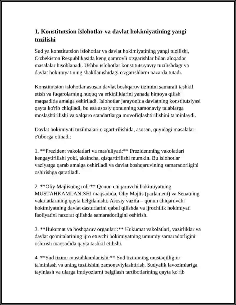 MUSTAQILLIK YILLARIDA DAVLAT BOSHQARUVI TIZIMIDA AMALGA OSHIRILGAN ISLOHOTLAR 4