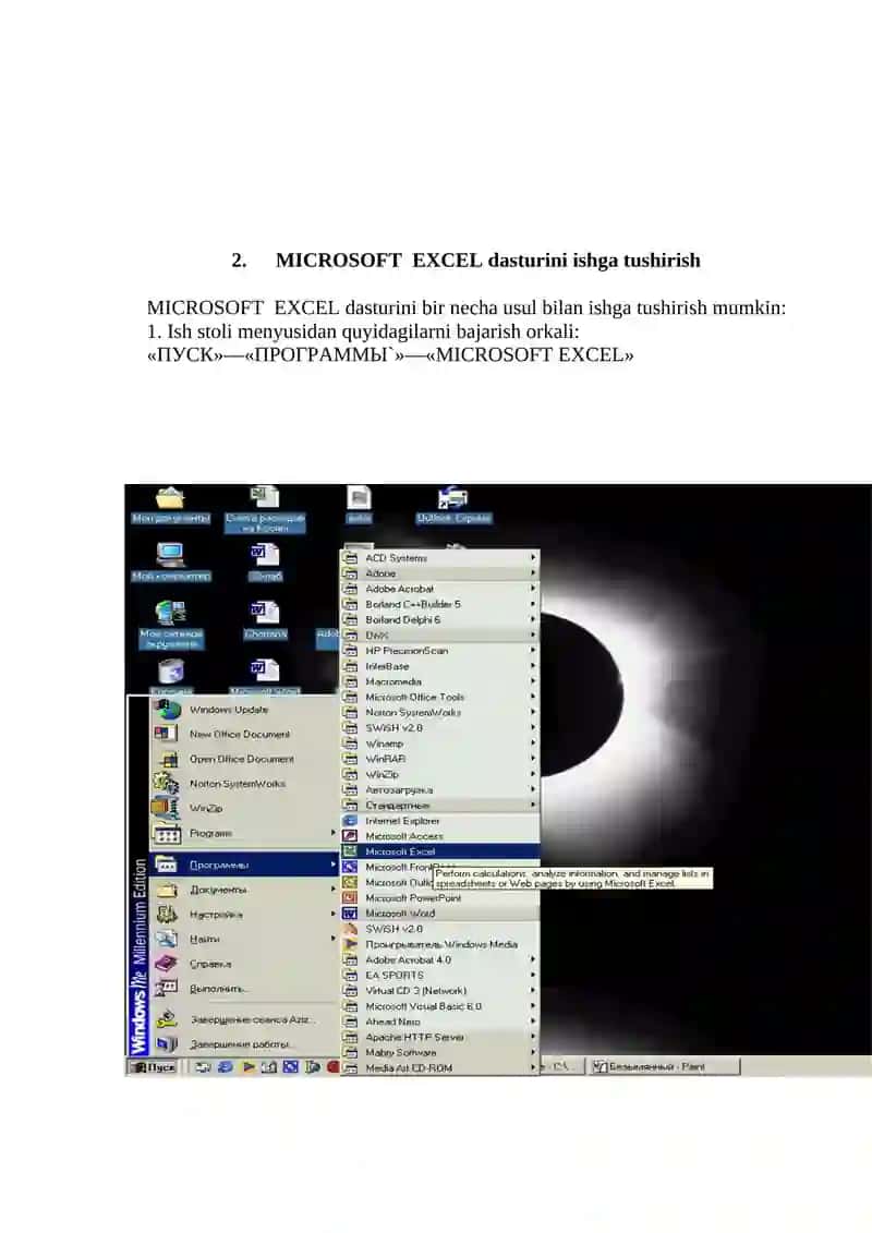 EXCEL elektron jadvali haqida ma’lumot 4
