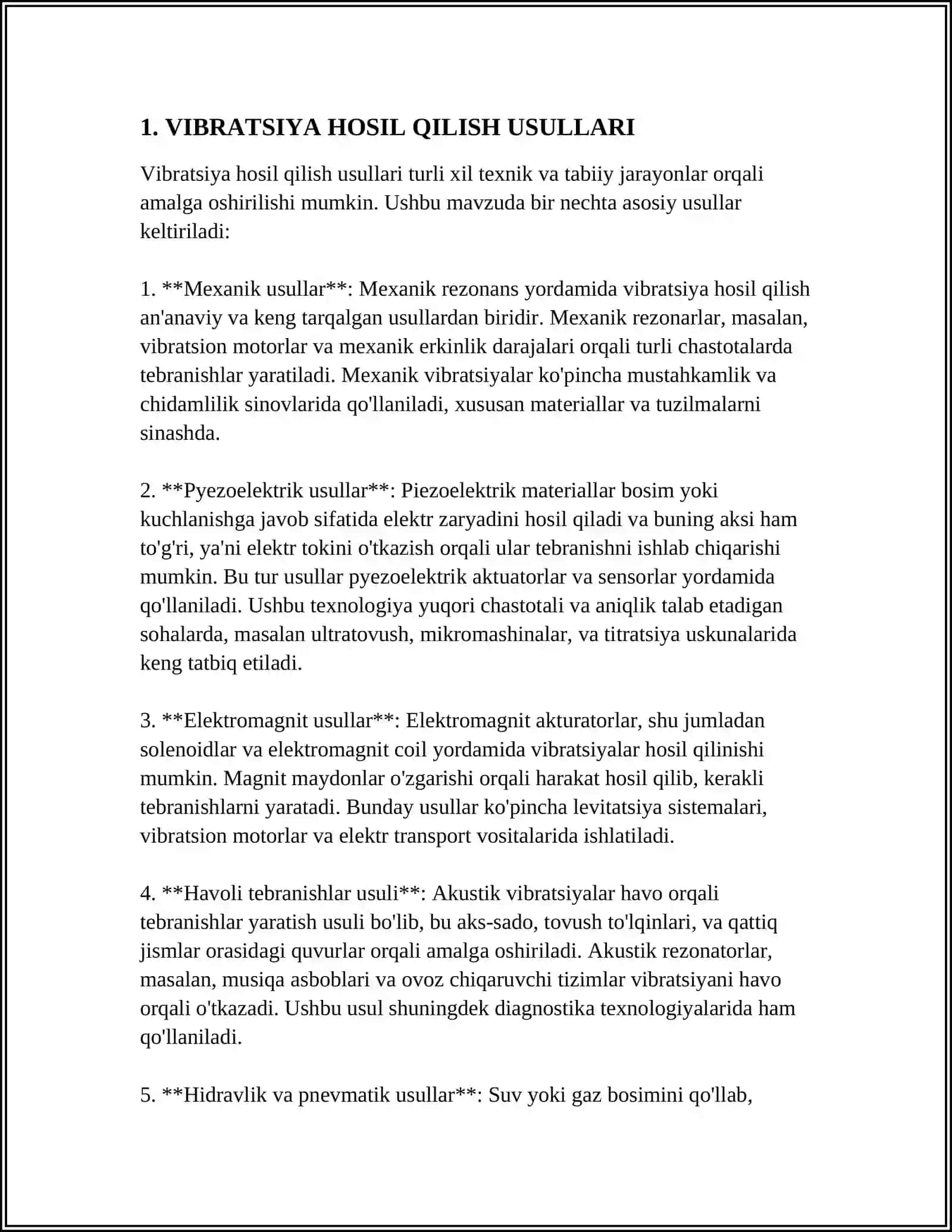 VIBRATSIYA HOSIL QILISH USULLARI VA ULARNI DINAMIK BOSHQARISH 4