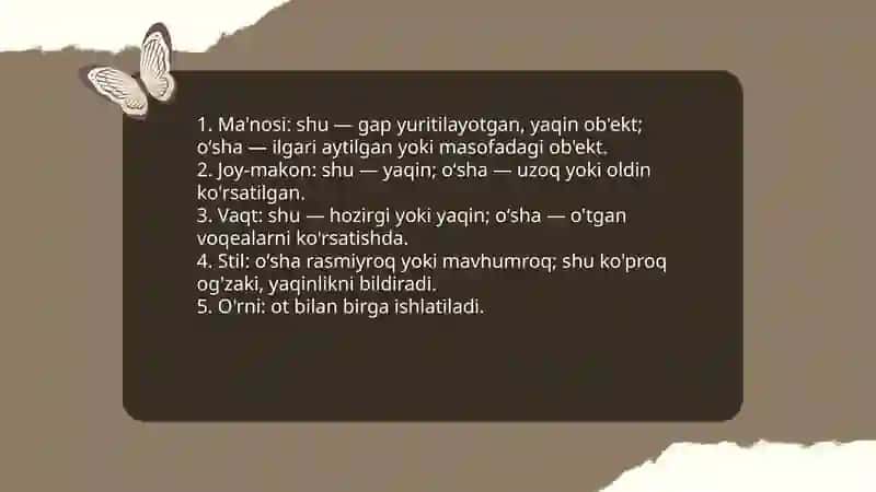 Reja: Shu soʻzining grammatik taʼrifi va funksiyalari 4