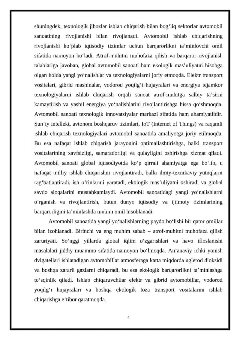 Avtomobillarni Ishlab Chiqarishdagi Yangi Yo‘nalishlar 4