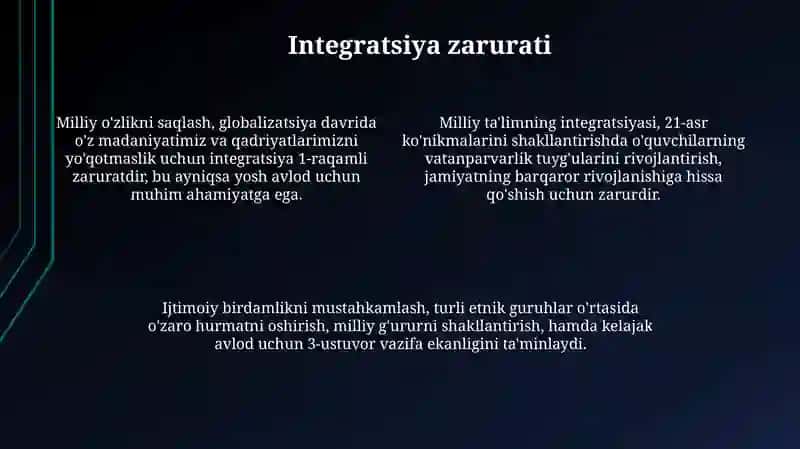 Milliy ta'lim integratsiyasining muammolari 4