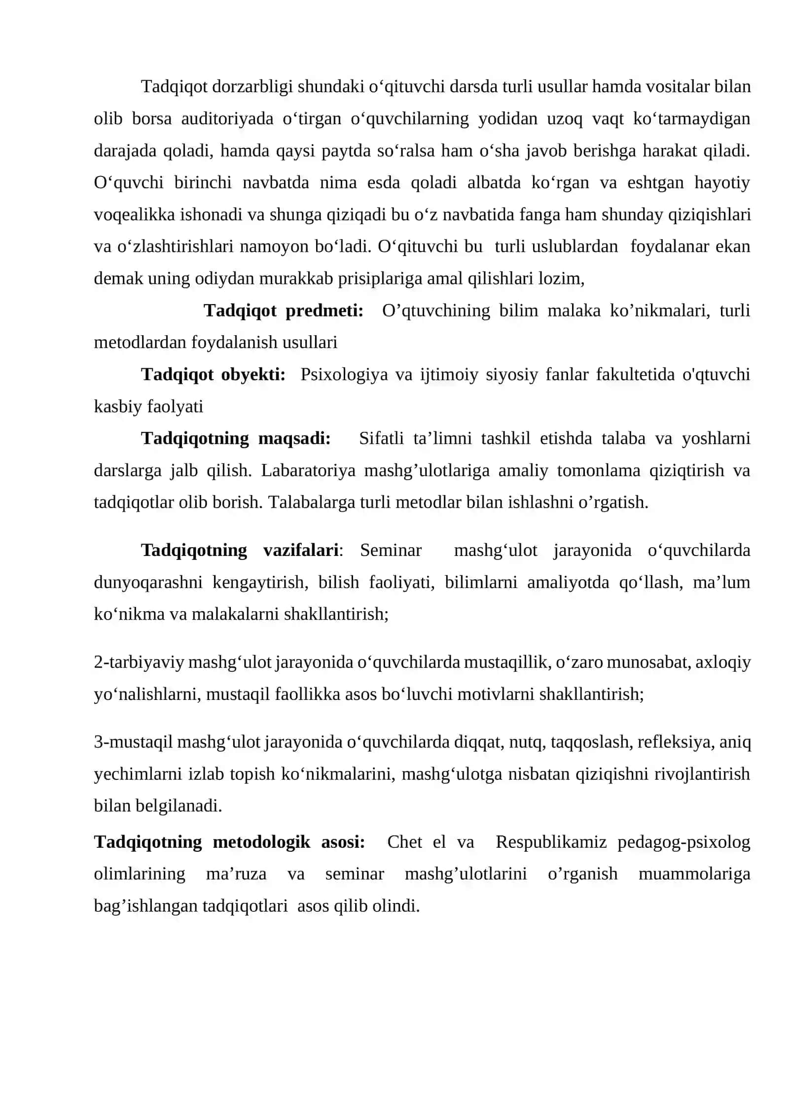 Psixologiya o’qituvchisining kasbiy tayyorgarligi va faoliyati 4
