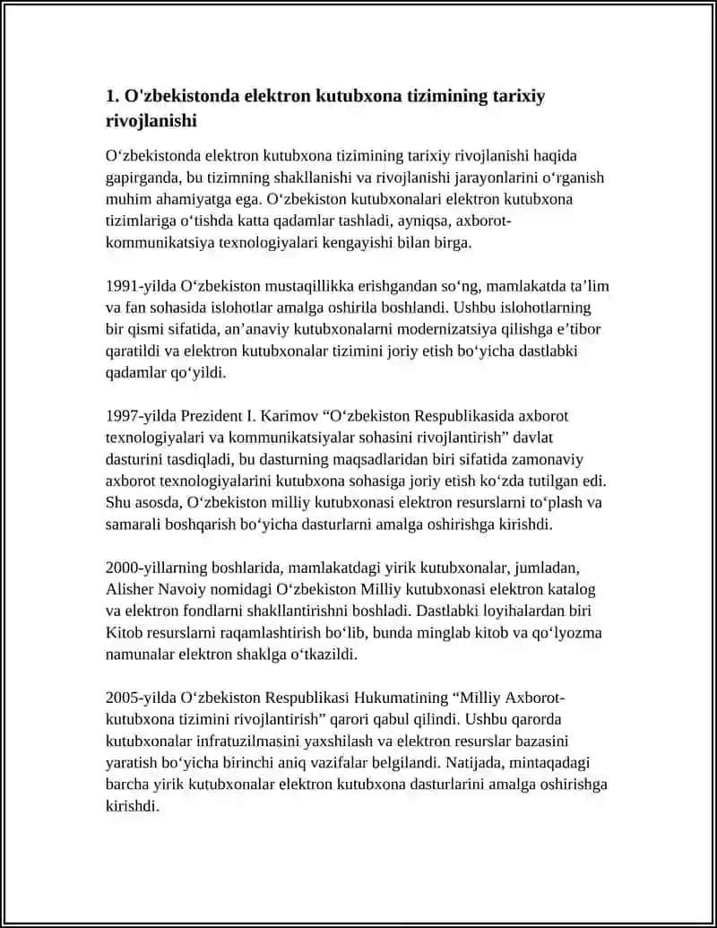 O'ZBEKISTON KUTUBXONALARIDA ELEKTRON KUTUBXONA TIZIMINING SHAKLLANISHI 4