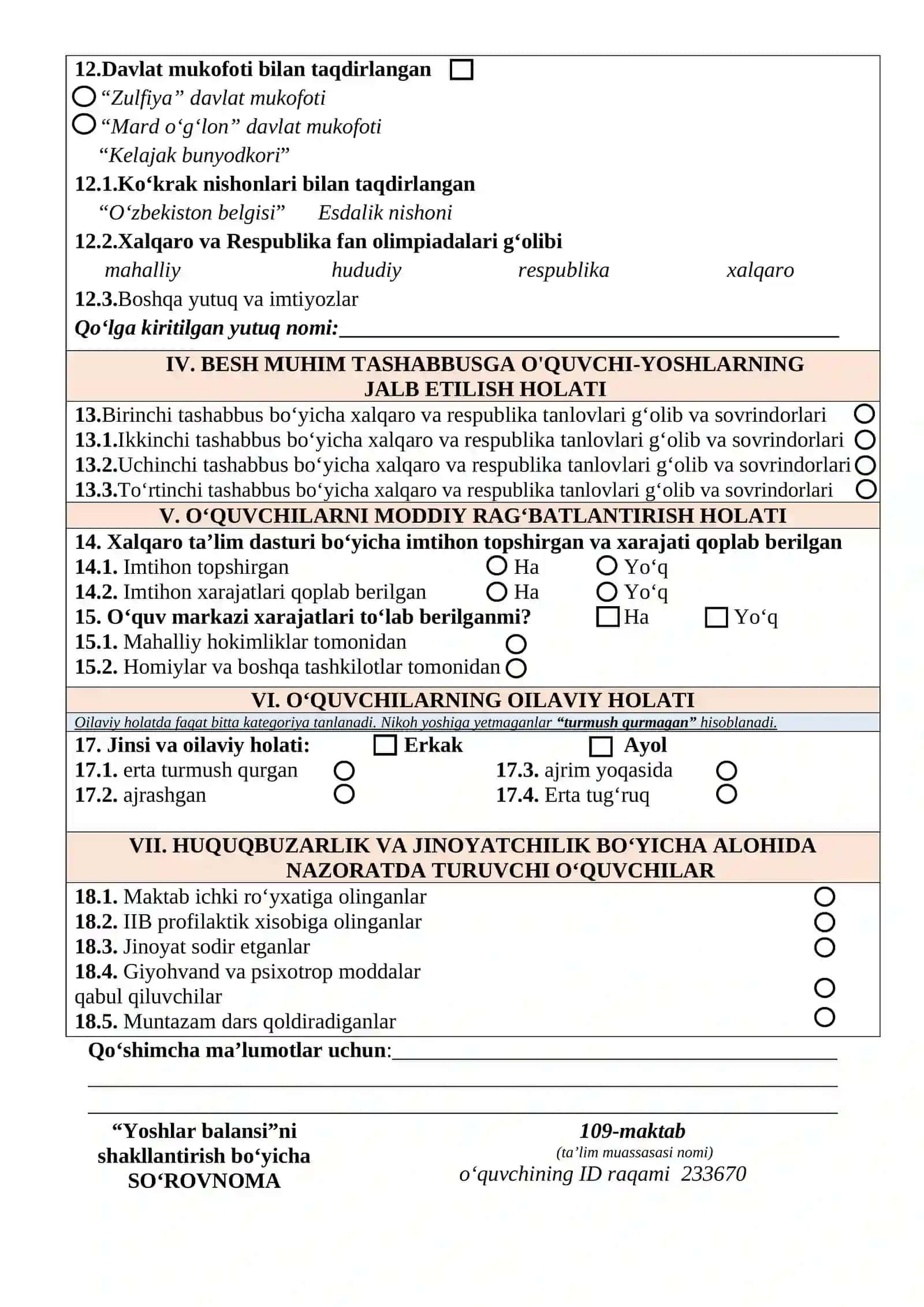 “Yoshlar balansi”ni shakllantirish bo‘yicha SO‘ROVNOMA 4