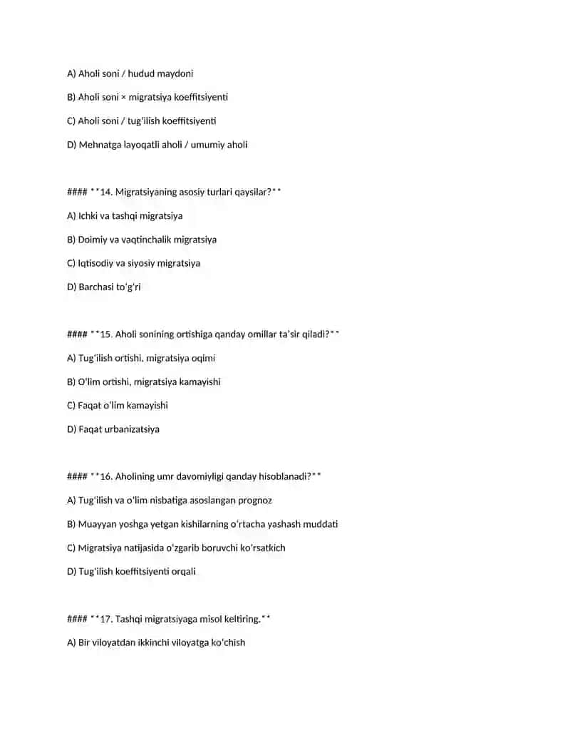 Aholi statistikasi 4