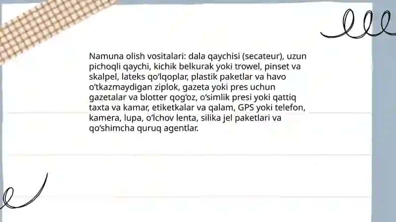 Gerbariy tayyorlash va tayyorlash usullari haqida maʼlumotlar berish 4