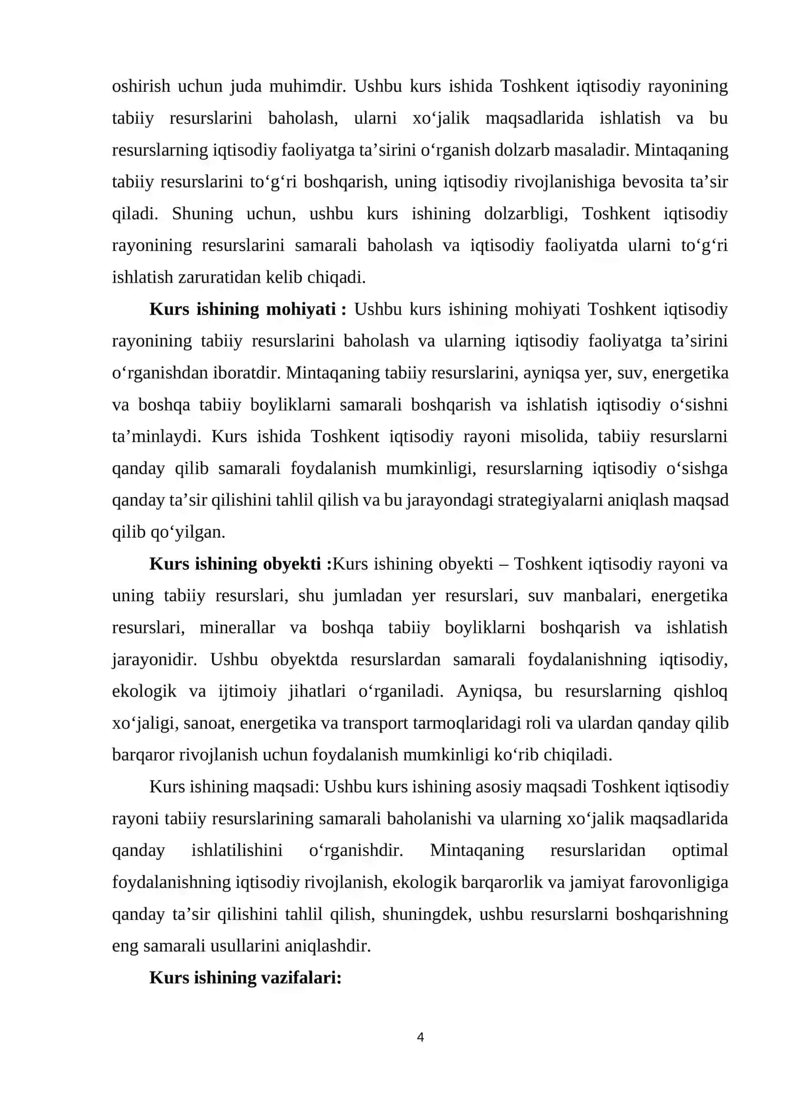 TOSHKENT IQTISODIY RAYONIGA UMUMIY TAVSIF BERISH.TABIIY SHAROITDA VA RESURSLARINI XO‘JALIK MAQSADLARIDA BAHOLASH 4