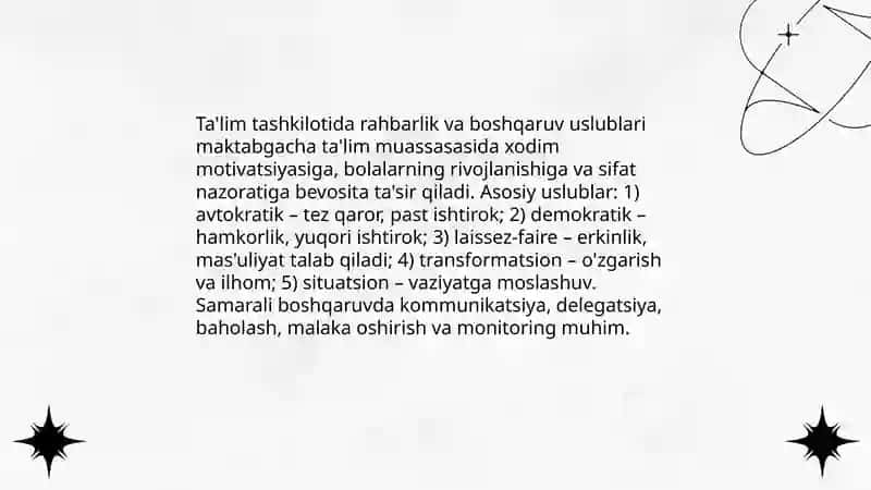 Direktor maktabgacha ta'lim tashkiloti menejeri 4