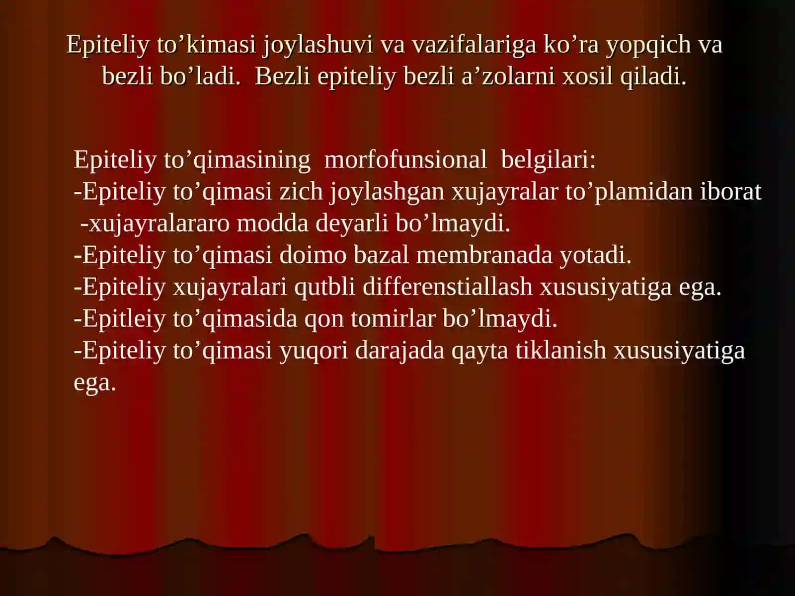 Epeteliy toqima. toqima haqida malumot 4