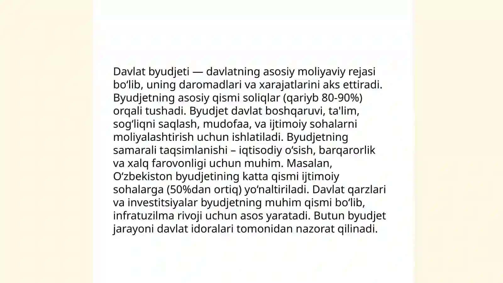 Davlat byudjeti fanining mohiyati va ahamiyati 4