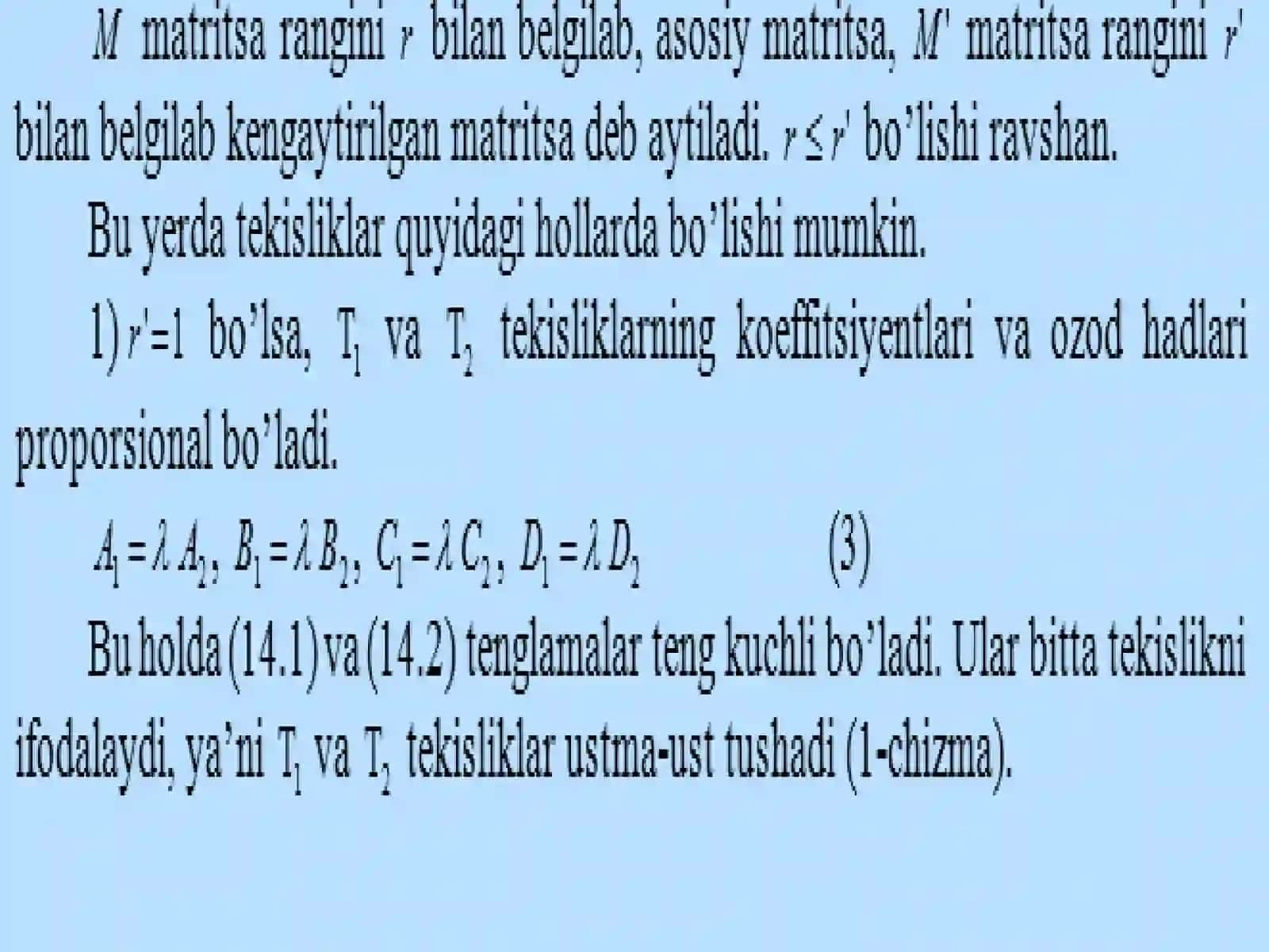 Tekislikning o‘zaro joylashuvi 4
